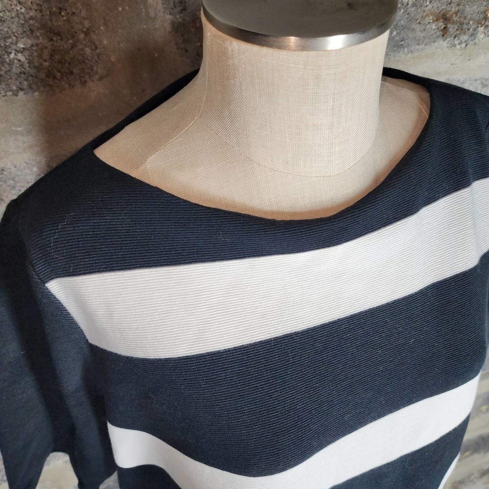 RALPH LAUREN sz XL black white horizontal stripe short sleeve top shirt - Picture 2 of 7